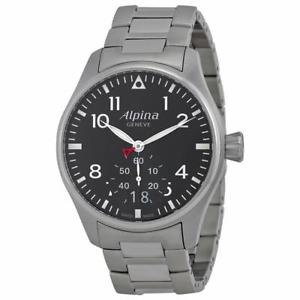 【送料無料】alpina mens startimer pilot 44mm steel bracelet quartz watch al280b4s6b|hokushin