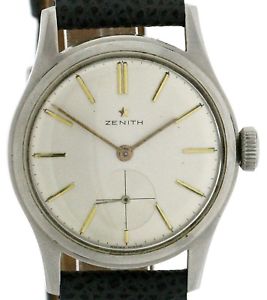 【送料無料】zenith herren vintageuhr 4050er jahre handaufzug kal 106 stahl 32mm｜hokushin