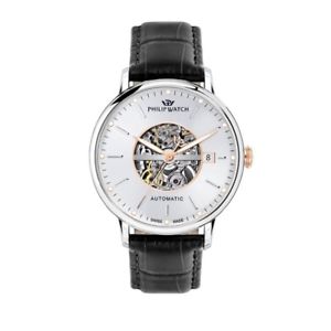 【送料無料】orologio philip watch truman r8221595001 uomo watch pelle nera automatico 41mm