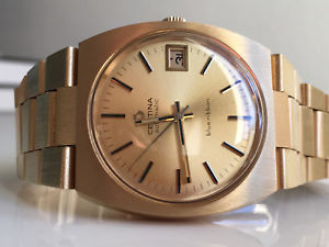 【送料無料】9certina blue ribbon automatic 20m gold *nos, 1974*