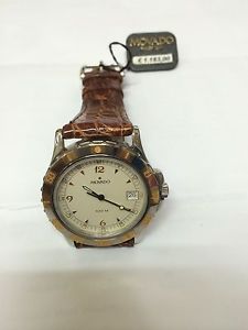 【送料無料】orologio movado tempoaquatic watch nuovo 100 m lusso pelle marrone 560702483