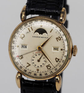 【送料無料】kingston watch datofix triple calendar moonphase record watch vintage 50