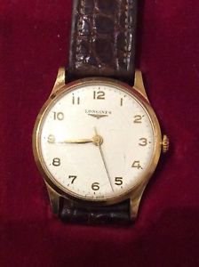 【送料無料】cased gentlemans longines 9ct gold watch available worldwide