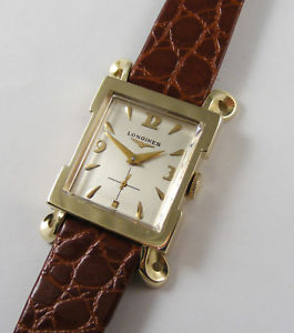 【送料無料】longines solid 14k gold gents nice original vintage fancy lugs 1950s wristwatch