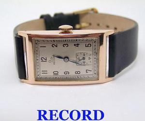 【送料無料】vintage 9k rose gold record winding 17j watch 1940s cal 112* exlnt* serviced｜hokushin