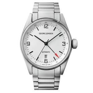 【送料無料】georg jensen delta mens automatic dual time gmt watch swiss made 3575599