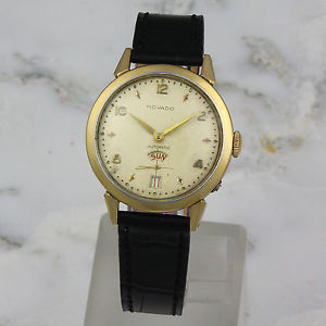 【送料無料】vintage ca1950s 17j movado bumper auto daydate gold bezel wristwatch 118,990円