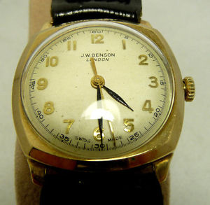 【送料無料】1940s vintage nice condition 9k solid gold jw benson watch