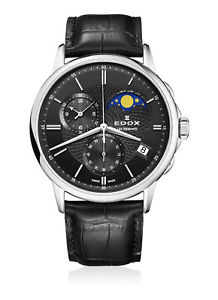 【送料無料】edox les bmonts chronograph datum mondphase quarz 01651 3 nin