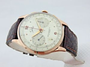 【送料無料】jolus cronografo oro rosa 18 kt anni 50 manuale orologio uomo 37 mm revisionato
