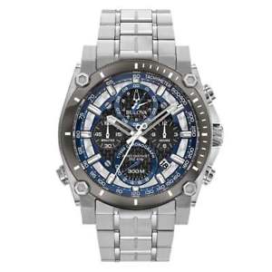 【送料無料】bulova 98b316 mens precisionist steel bracelet chrono dive watch