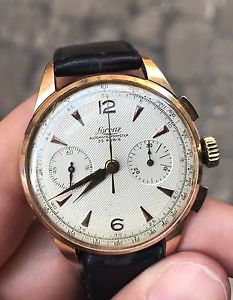 【送料無料】lorenz chronographe cronografo chronograph oro 18kt gold manual manuale 40 mm
