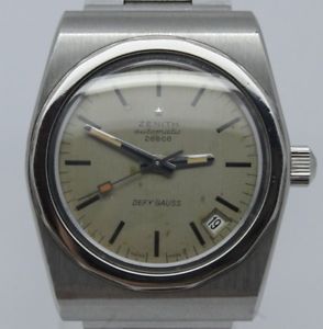 【送料無料】vintage zenith defy gauss 28800 mens 38mm steel automatic watch movado 2562pc