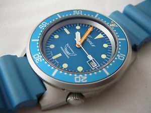 【送料無料】squale professional ocean 500mt acciaio sabbiato, cinturino diving azzurro