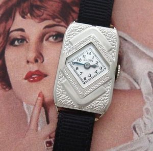 【送料無料】ladies rare, stunning vintage antique elgin arts amp; crafts wrist watch serviced