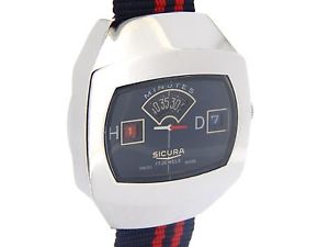 【送料無料】vintage mens sicura stainless steel jump manual wind watch｜hokushin