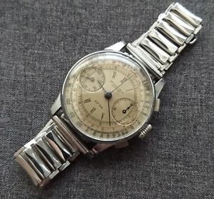 【送料無料】vintage ipi chronograph watch, landeron movement, oversize
