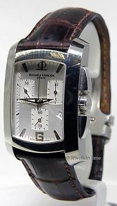 【送料無料】baume amp; mercier milleis 8445 xl chronograph steel watch box amp; papers｜hokushin