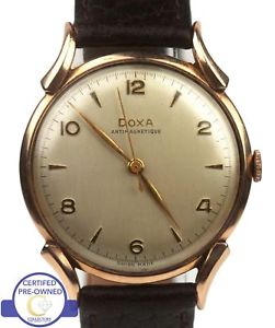 【送料無料】vintage doxa antimagnetique 35mm silver toned 14k rose gold calibre 1147 watch