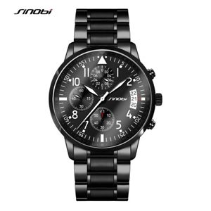 【貨物輸送無料】sinobi  pilot mens chronograph wrist watch waterproof date top luxury  stainl