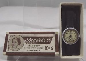 【貨物輸送無料】vintage boxed ingersoll midget ladies wrist watch  all original, not working 腕時計-レディース腕時計