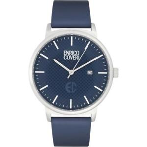 【送料無料】orologio uomo enrico coveri ectc018 pelle blu 42mm man