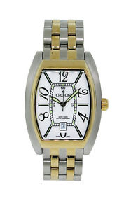 【送料無料】croton cr307157ttwa mens tonneau analog date stainless steel gold tone watch