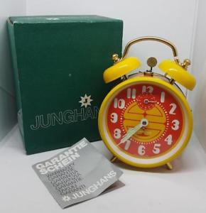 【送料無料】nos junghans retro orange and yellow alarm trendy box and papers circa 1970s｜hokushin