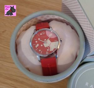 【送料無料】radley ry2407 &lsquo;over the moon&rsquo; in &lsquo;blazer red&rsquo; leather strap watch rrp 85｜hokushin