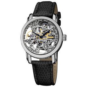 【送料無料】akribos xxiv womens ak431ss stainless steel swiss automatic skeleton watch｜hokushin