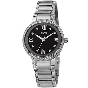 【送料無料】womens burgi bur187ssbk swarovski silver tone stainless steel bracelet watch｜hokushin 17,736円