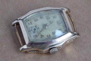 【送料無料】gents gold plate watch, rw stamp, working, 26mm case, fixed lugs｜hokushin