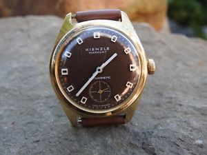 【送料無料】schne, braune, groe kienzle markant very nice german vintage watch|hokushin
