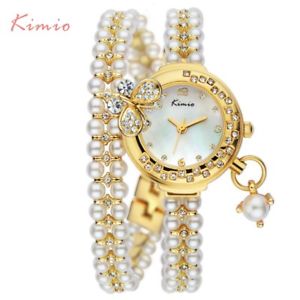 【送料無料】kimio relojes mujer korea luxury butterfly pearls bracelet watch women female la｜hokushin 17,486円