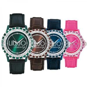 【送料無料】orologio donna liu jo luxury baguette vera pelle swarovski 10 colori lady dd