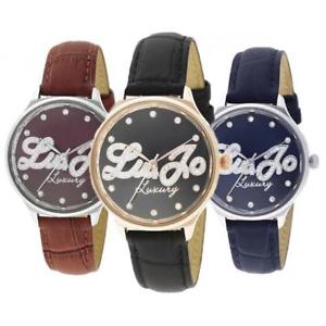 【送料無料】orologio donna liu jo luxury laila ros pelle nero blu prugna swarovski