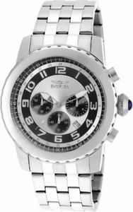 【送料無料】invicta specialty 19461 mens round analog chronograph date silver tone watch