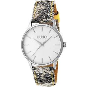 【送料無料】orologio donna liu jo luxury gea tlj1117 pelle pitonato silver giallo