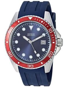 【送料無料】guess mens 44mm sport blue siicone watch u1109g2 brand usa seller