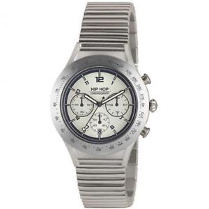 【送料無料】orologio uomo hip hop aluminium hwu0730 chrono bracciale alluminio grigio 42mm