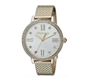 【送料無料】 juicy couture 1901613 womens socialite mesh gold plated me watch