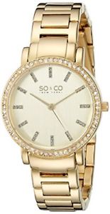 【送料無料】soamp;co york womens 50603 madison quartz stainless steel 23k goldtone watch｜hokushin