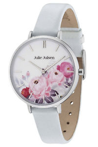 【送料無料】julie julsen damenuhr flower silver light blue jjw11sl4