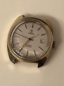 【送料無料】montre yema plaqu or watch vintage