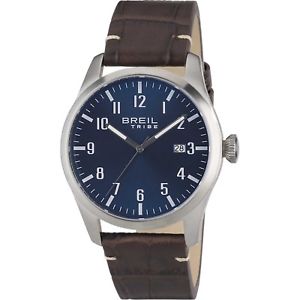 【送料無料】orologio breil tribe classic elegance ew0234 pelle marrone watch blu datario｜hokushin