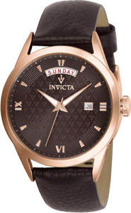 【送料無料】invicta womens vintage rose goldplated ssteel d brown leather watch 25713