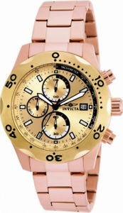 【送料無料】invicta specialty 17755 mens round rose gold tone chronograph date analog watch