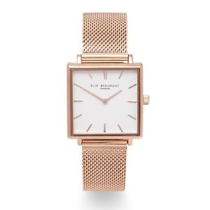【送料無料】elie beaumont for 2018, bayswater rose gold mesh watch,