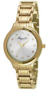 【送料無料】kenneth cole york 10029557 goldtone womens analog watch steel bracelet