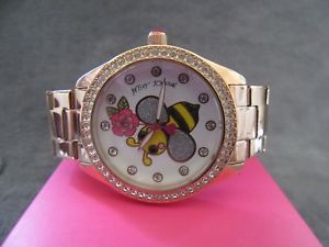 【送料無料】betsey johnson bj00048231 bumble bee crystal embellished bracelet watch nwb